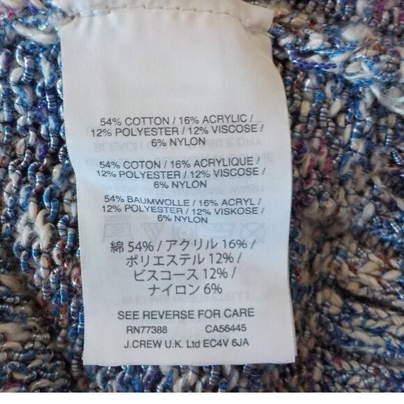 J Crew Blue Soft Knit Pullover Sweatshirt Flare Sleeves  H8986 Women Size Large - Picture 8 of 9